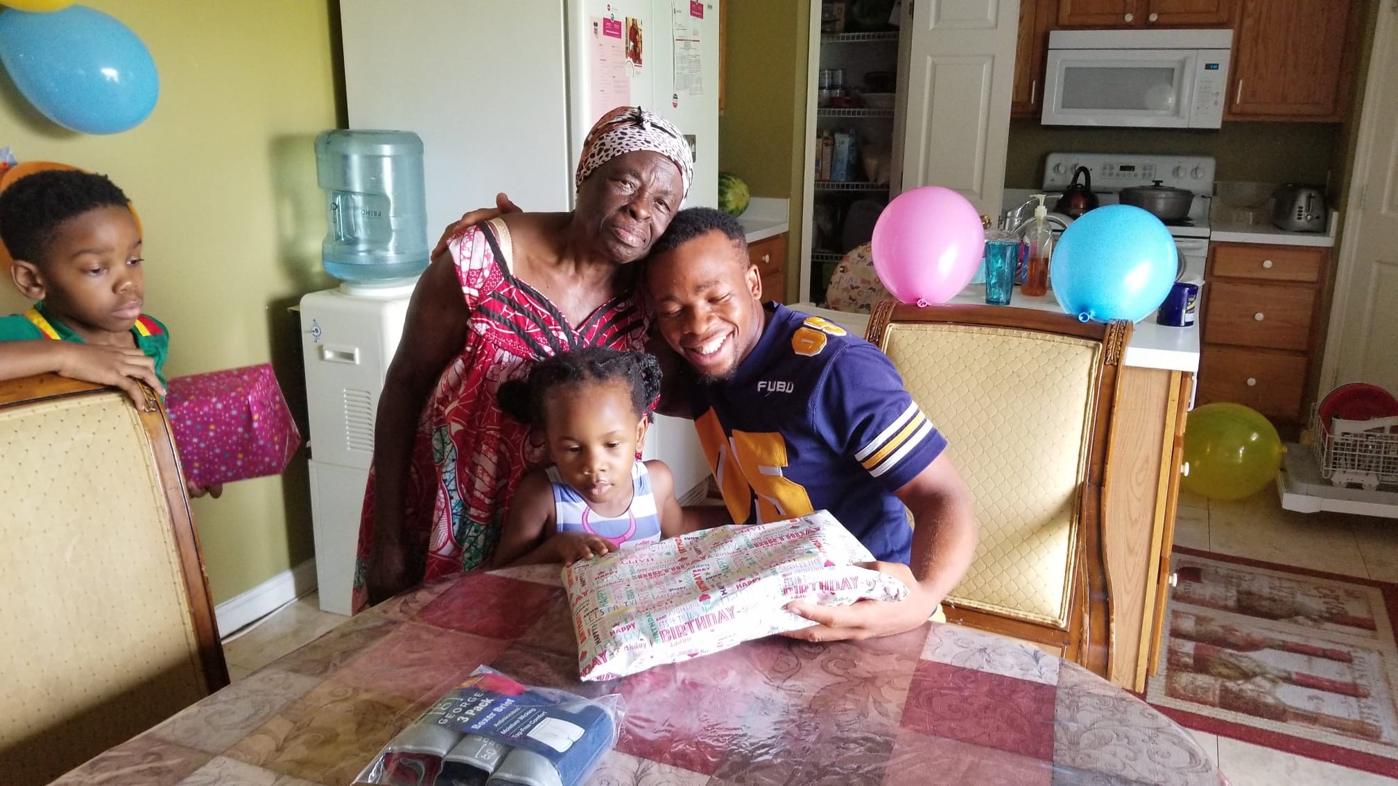 Birthday celebration at home with loved ones