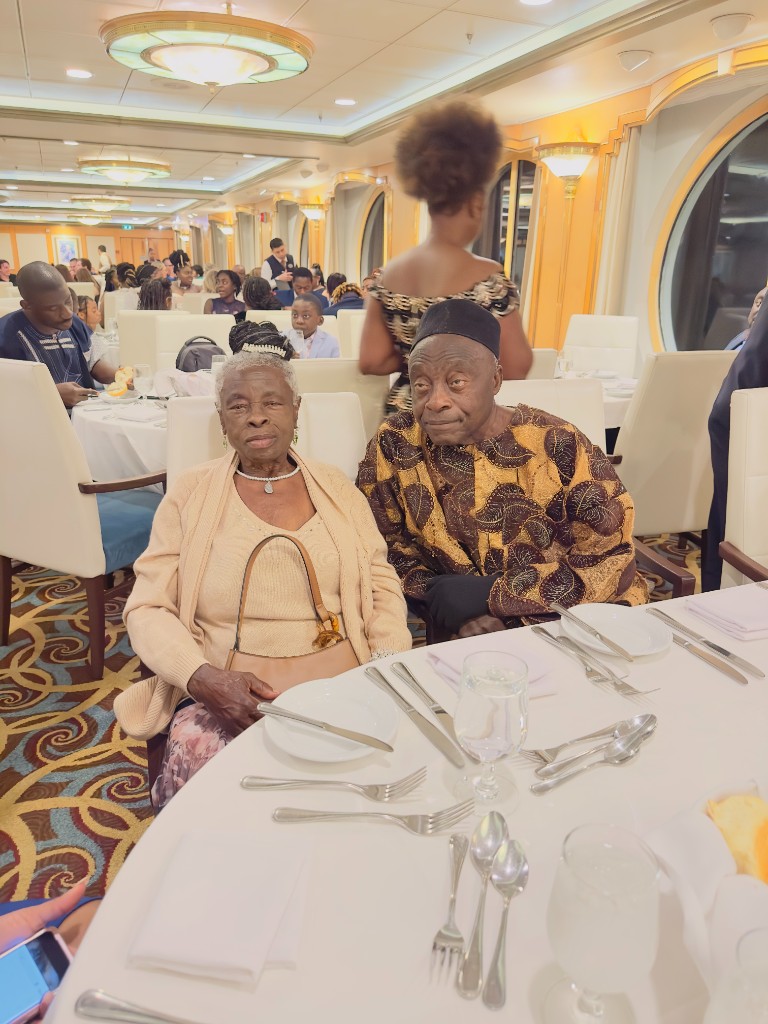 Asoh Rose Nganya in cream elegance at a cruise celebration